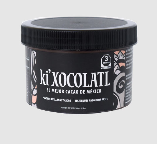 KI'XOCOLATL HAZELNUT AND COCOA PASTE, GLUTEN FREE, HEAVY METAL FREE, ORGANIC, CACAO TRACE, 100% PURE CRIOLLO CACAO