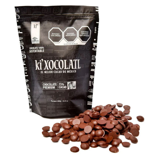 KI'XOCOLATL PREMIUM CHOCOLATE CHIP 75% COCOA TRACE 1 KG