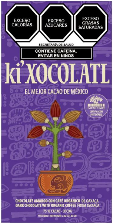 SEMI-BITTER CHOCOLATE WITH ORGANIC COFFEE FROM OAXACA, GLUTEN FREE, HEAVY METAL FREE, ORGANIC, CACAO TRACE, 100% PURE CRIOLLO CACAO
