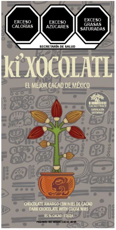 DARK CHOCOLATE BAR WITH COCOA NIBS, GLUTEN FREE, HEAVY METAL FREE, ORGANIC, CACAO TRACE, 100% PURE CRIOLLO CACAO