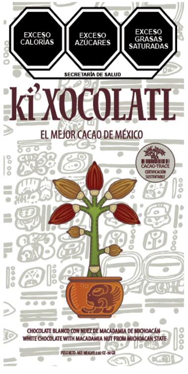 WHITE CHOCOLATE WITH MACADAMIA NUT FROM MICHOACÁN, GLUTEN FREE, HEAVY METAL FREE, ORGANIC, CACAO TRACE, 100% PURE CRIOLLO CACAO