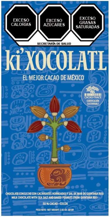 MILK CHOCOLATE WITH BAKED PEANUTS AND SEA SALT FROM QUINTANA ROO, GLUTEN FREE, HEAVY METAL FREE, ORGANIC, CACAO TRACE, 100% PURE CRIOLLO CACAO