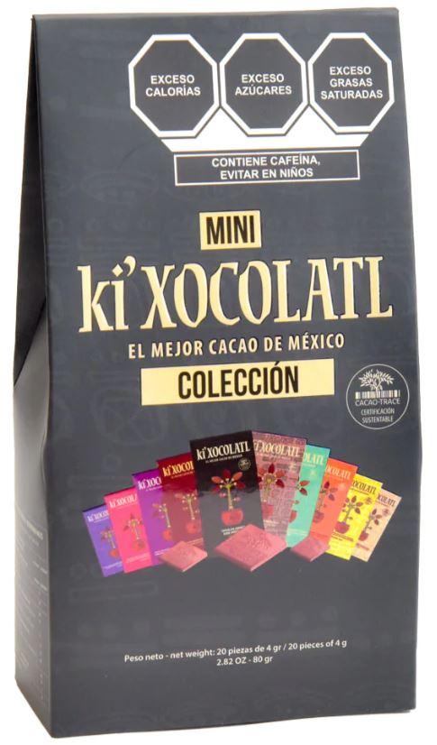 KI'XOCOLATL MINI COLLECTION 12 FLAVORS, GLUTEN FREE, HEAVY METAL FREE, ORGANIC, CACAO TRACE, 100% PURE CRIOLLO CACAO